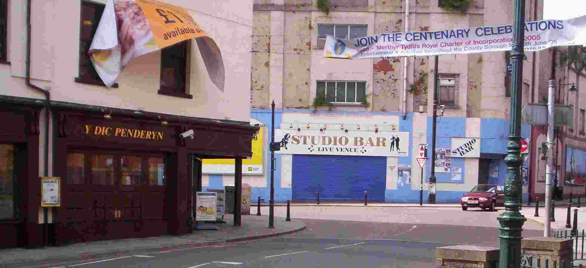 Studio Bar, Merthyr Tydfil, general location of the Castle Inn