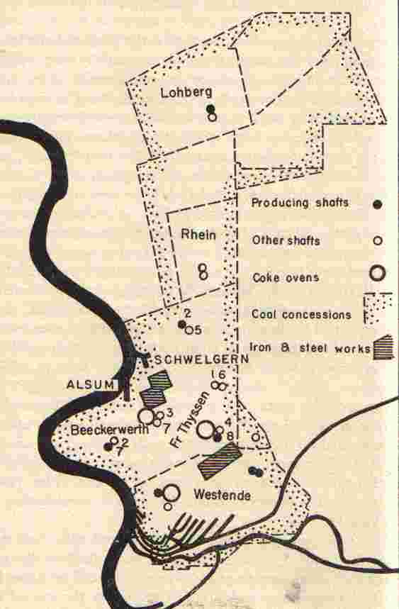 layout of Thyssen works in Hamborn